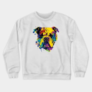 Colorful bulldog face art Crewneck Sweatshirt